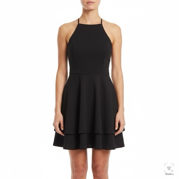 Trixxi Dresses & Skirts - Lace Back Cut-Out Halter Built-In Padded Bra Side-Zip XL Party Evening NWT